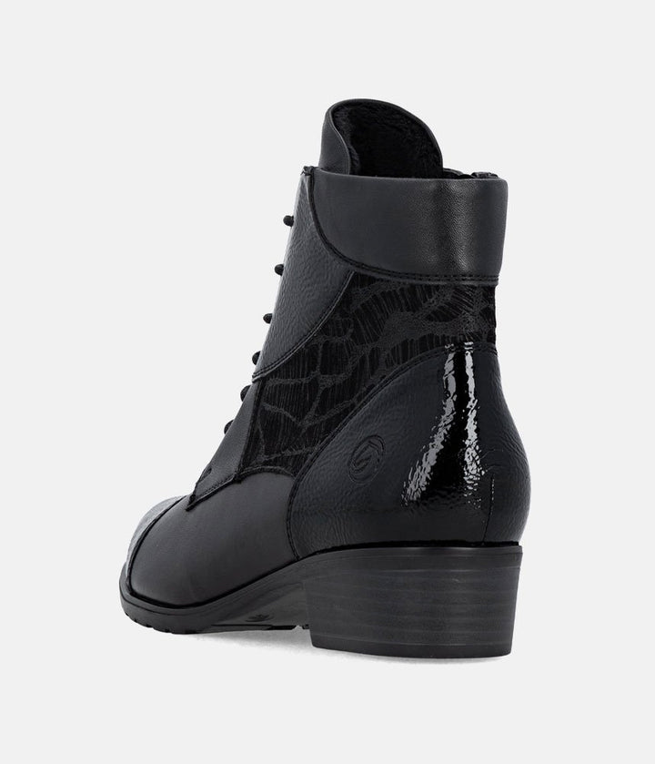 Remonte Chic and Versatile Combi Ankle Boots - Black