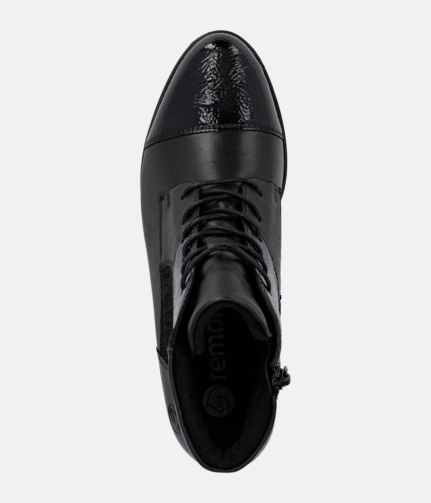Remonte Chic and Versatile Combi Ankle Boots - Black