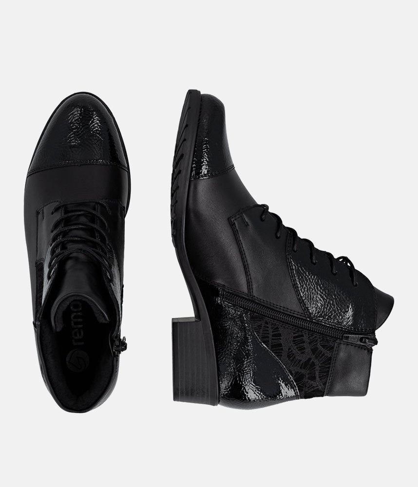 Remonte Chic and Versatile Combi Ankle Boots - Black