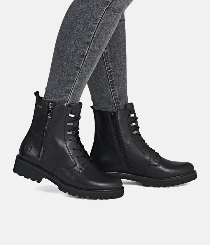 Remonte Fasionable Combat Boots - Black