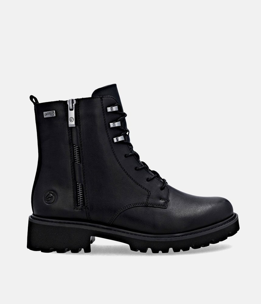 Remonte Fasionable Combat Boots - Black