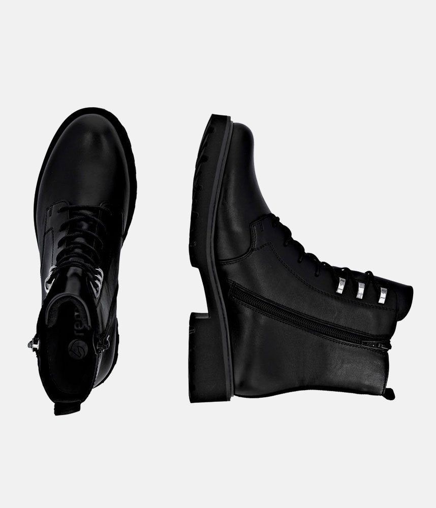 Remonte Fasionable Combat Boots - Black