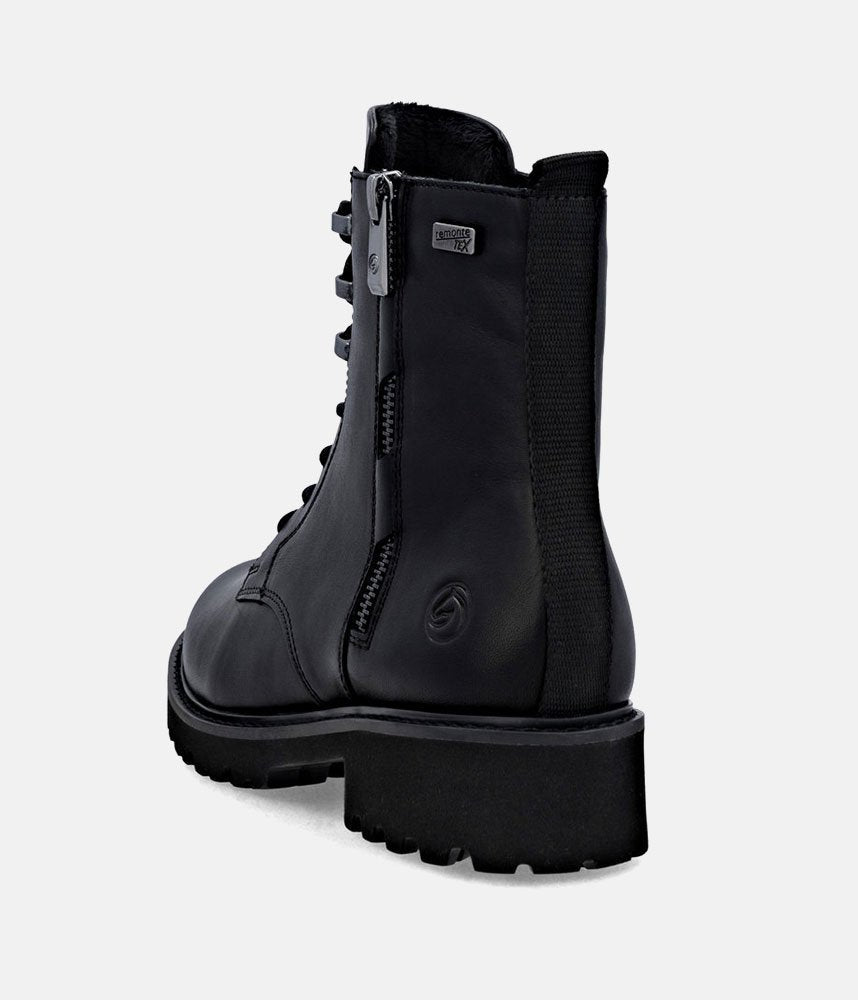 Remonte Fasionable Combat Boots - Black
