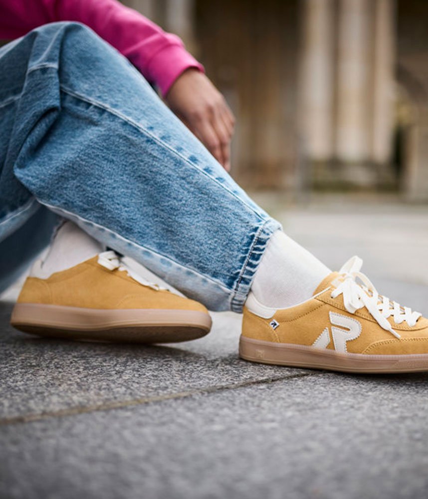 Rieker Retro Style Trainers - Yellow