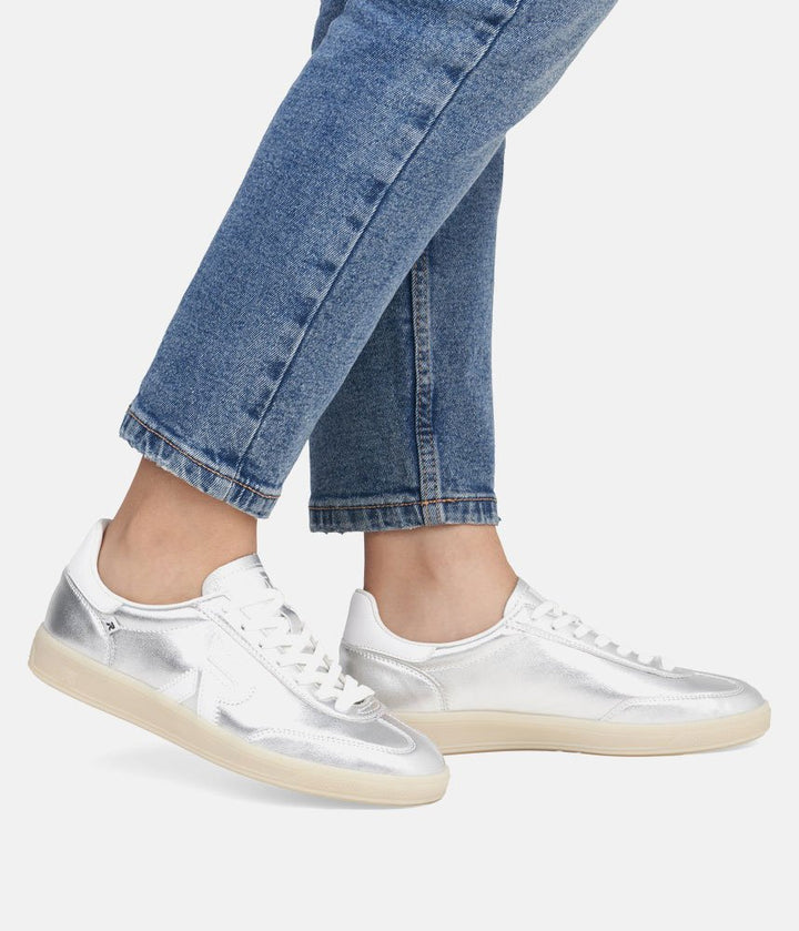 Rieker Stunning Silver Leather Trainers