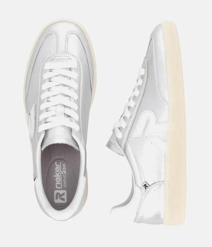 Rieker Stunning Silver Leather Trainers