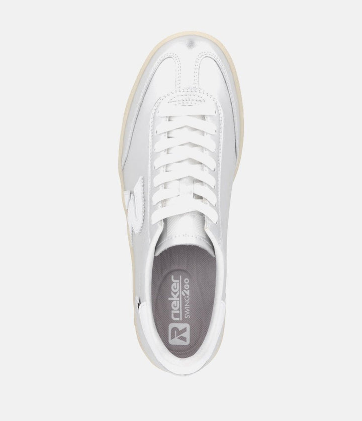 Rieker Stunning Silver Leather Trainers