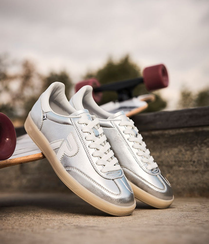 Rieker Stunning Silver Leather Trainers