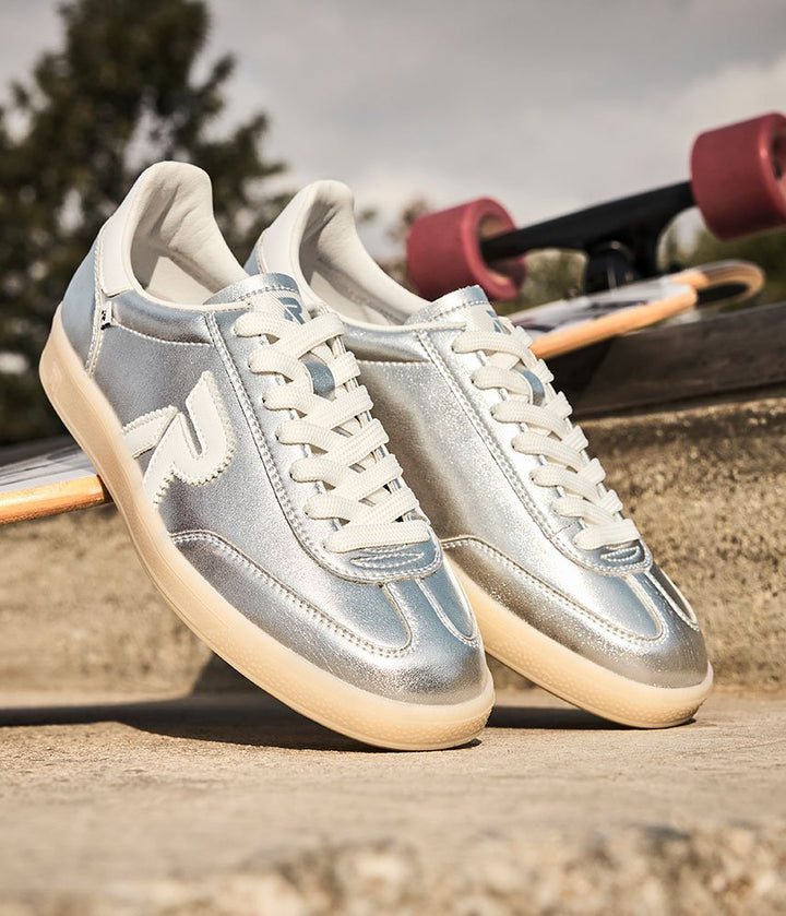 Rieker Stunning Silver Leather Trainers