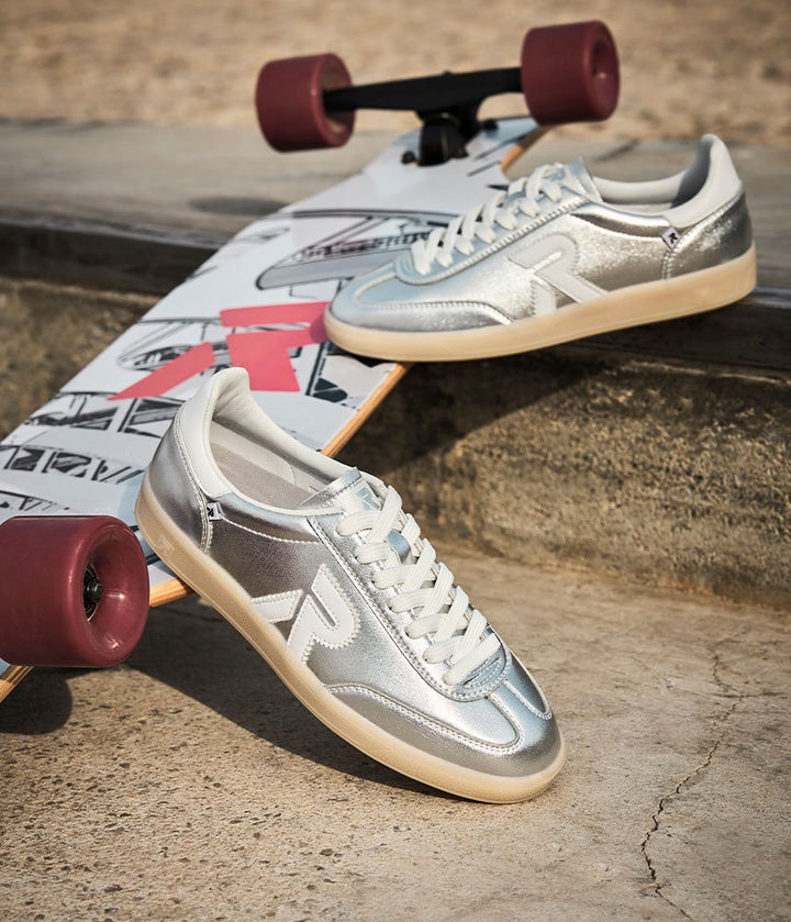 Rieker Stunning Silver Leather Trainers