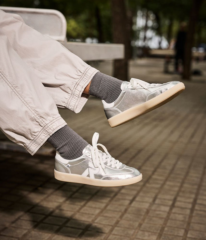Rieker Stunning Silver Leather Trainers