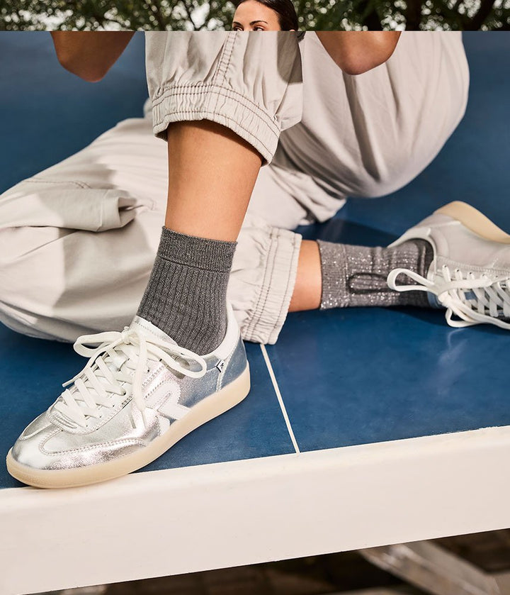 Rieker Stunning Silver Leather Trainers
