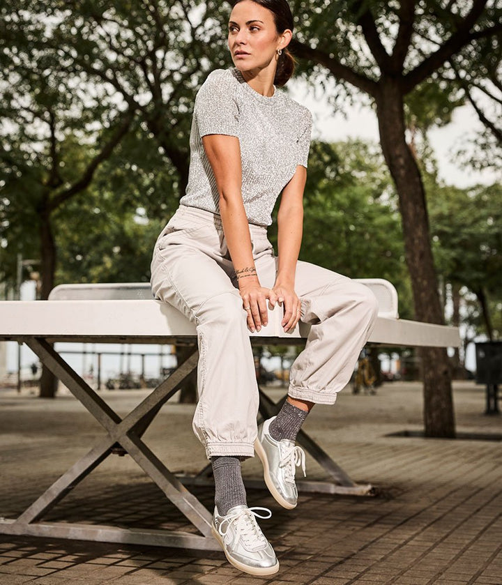 Rieker Stunning Silver Leather Trainers