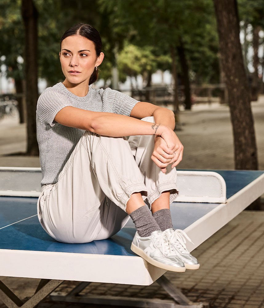 Rieker Stunning Silver Leather Trainers