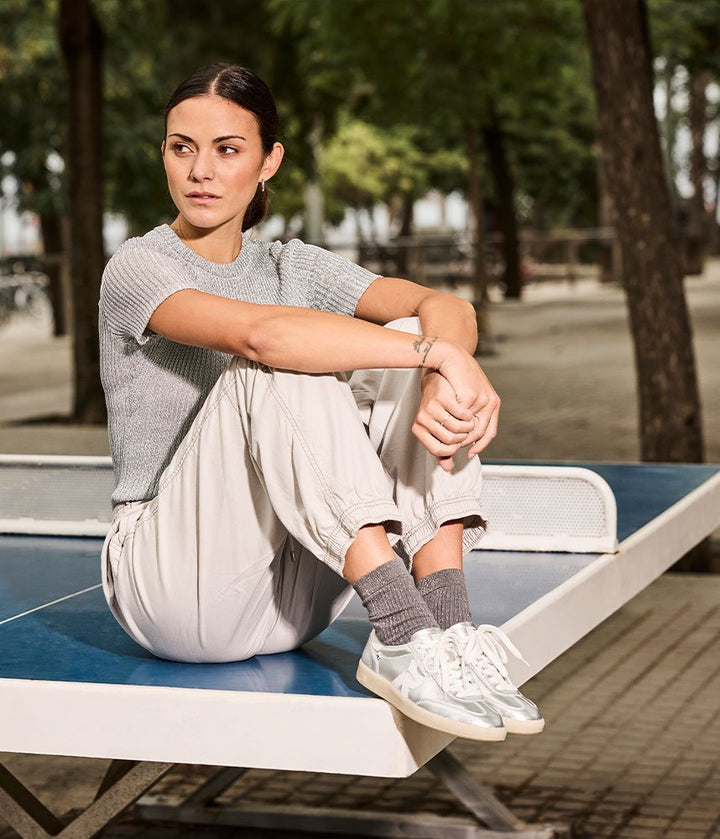 Rieker Stunning Silver Leather Trainers