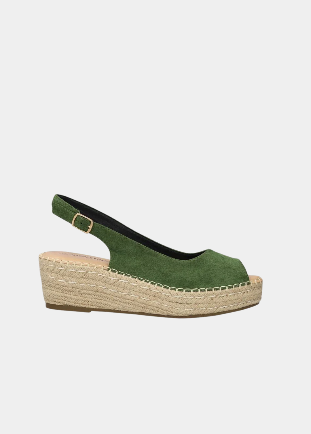 Elegant Suedette Peep-Toe Espadrilles - Kelly Green