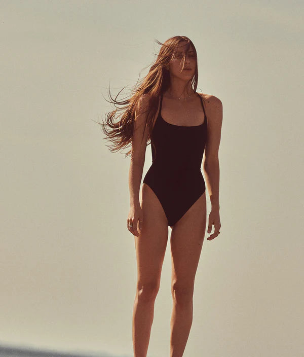 The Amalfi One Piece - Flat - Black - Long Torso