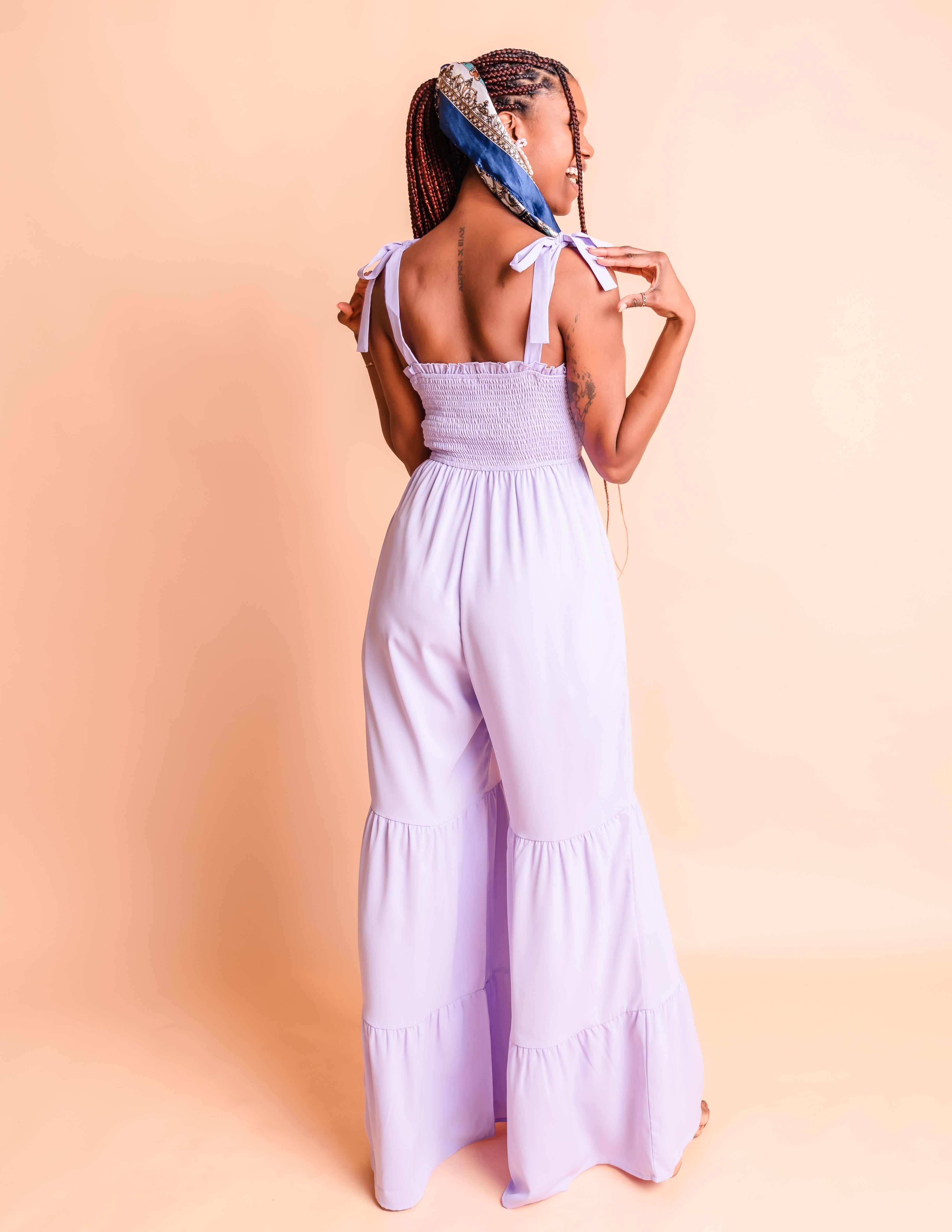 パンツ BODE Embroidered Cotton Lavender Sail Jumpsuit Bode Embroidered Cotton Lavender Sail Jumpsuit Bode