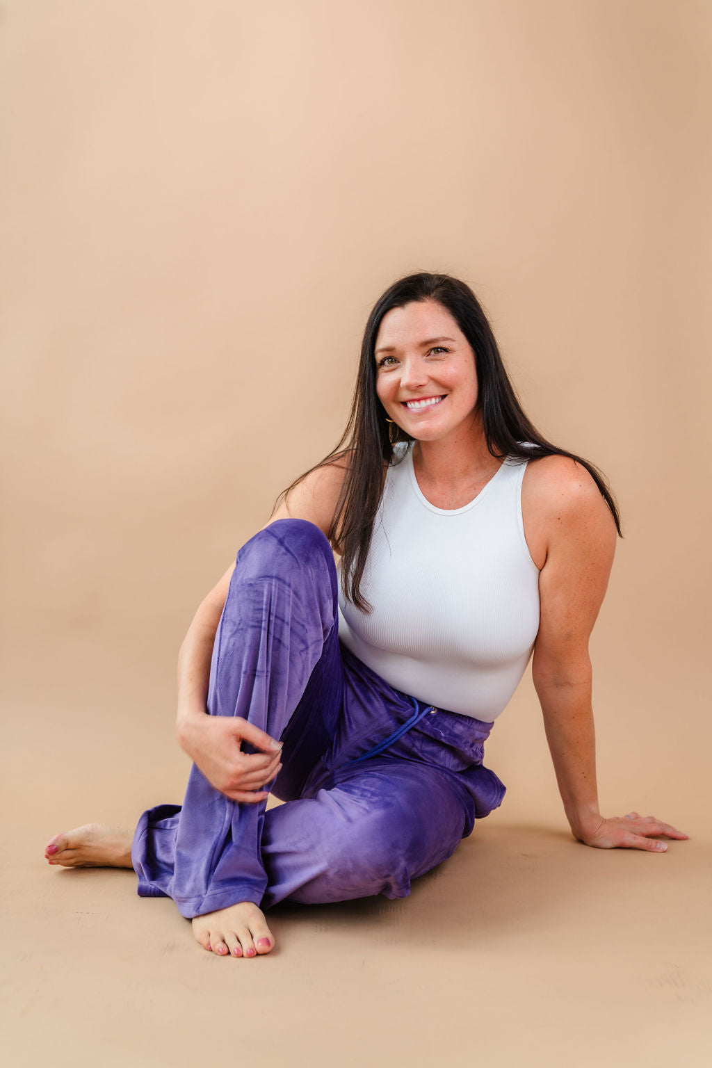 Tall Velour Lounge Pants - Purple
