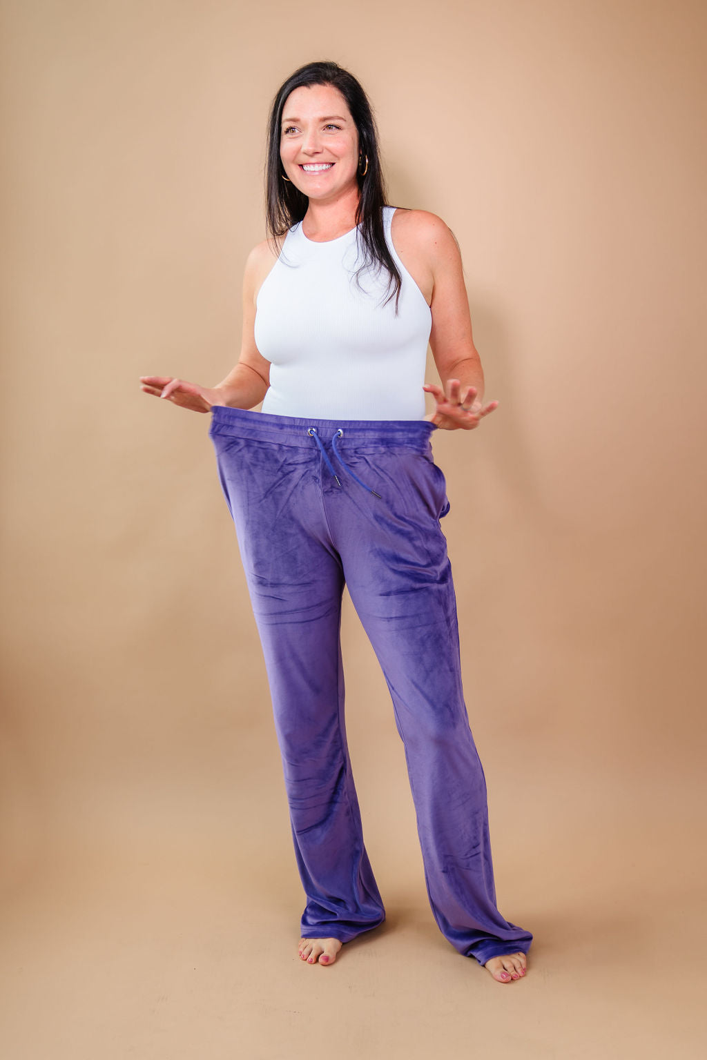 Tall Velour Lounge Pants - Purple