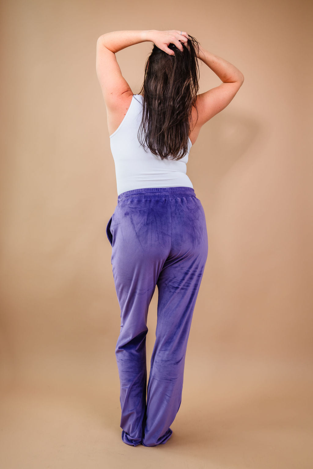 Tall Velour Lounge Pants - Purple