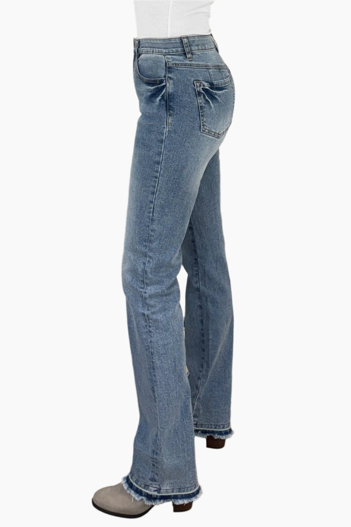 Tall Boho Floral Applique Jeans
