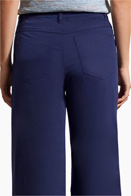 Nautical Wide Leg Twill Pants