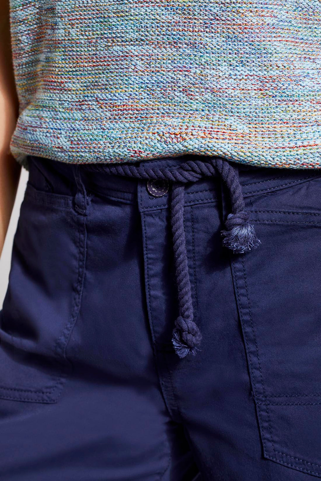 Nautical Wide Leg Twill Pants