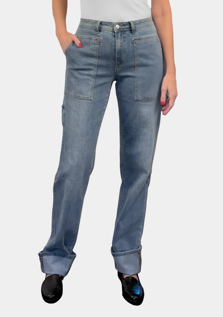 Audrey Tall Carpenter Jeans - Misty Blue