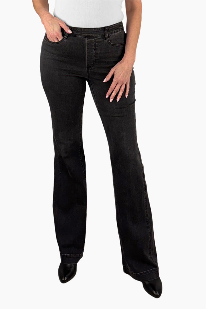 Audrey Wide Leg Jeans - Stone Black