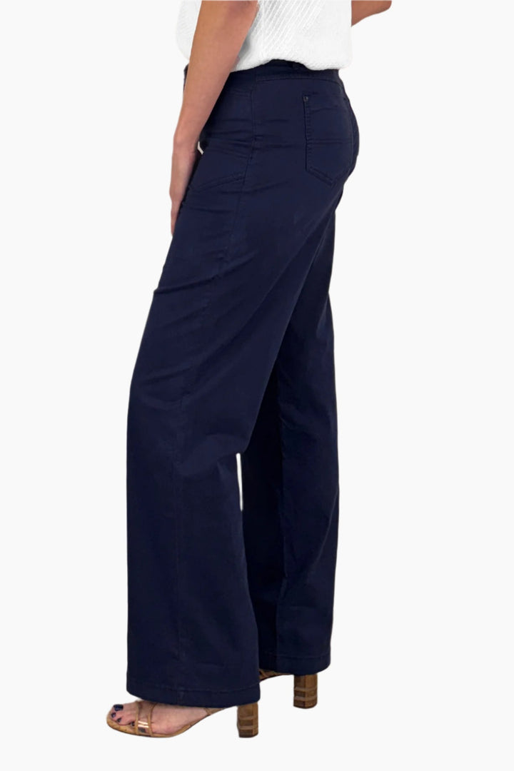 Nautical Wide Leg Twill Pants