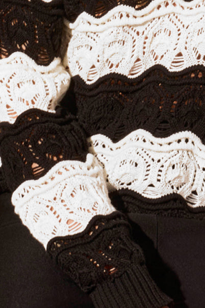 Swirl Stripe Crochet Sweater