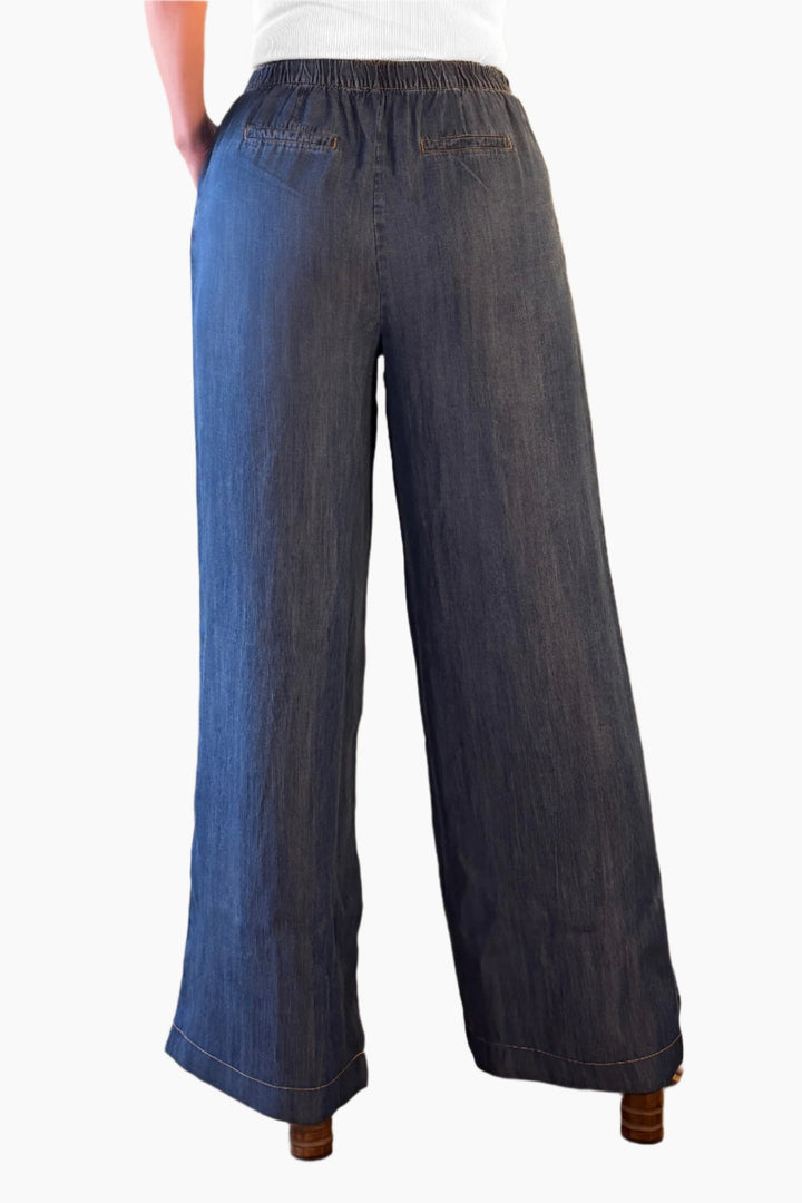 Textured Chambray Pants