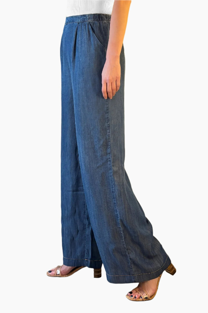 Textured Chambray Pants