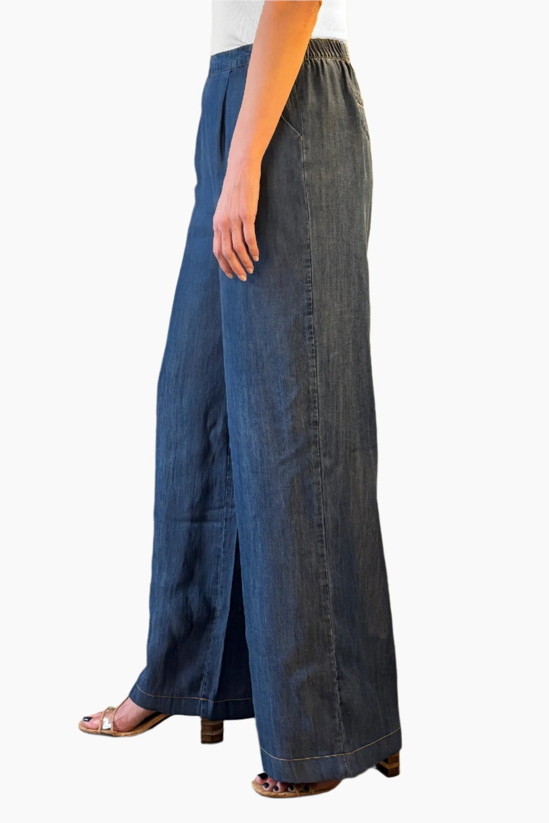 Textured Chambray Pants