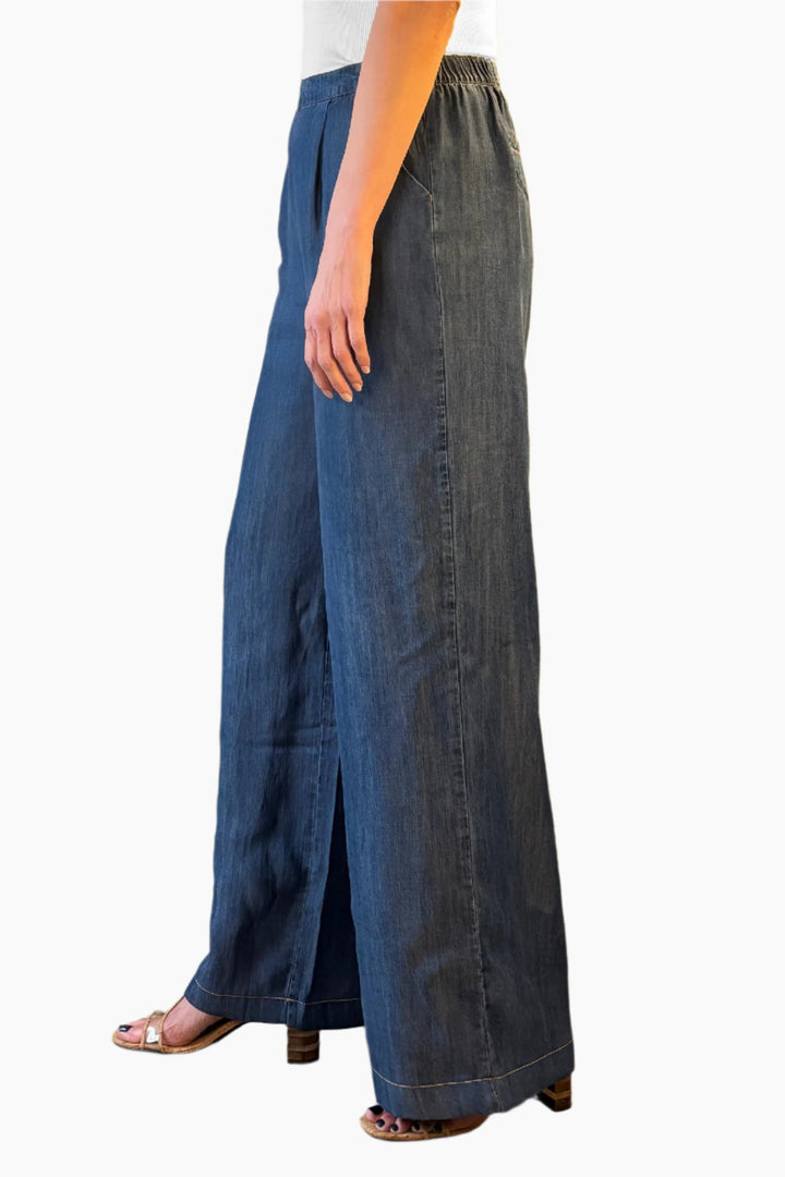 Textured Chambray Pants