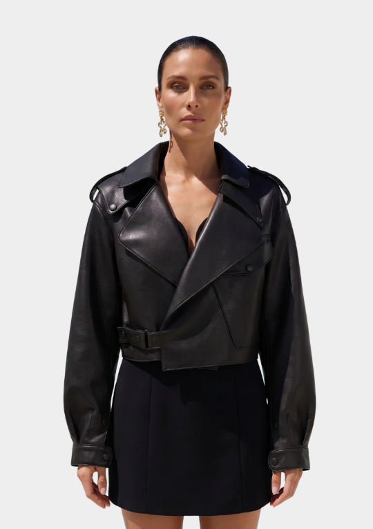 First Love Leather Jacket - Black