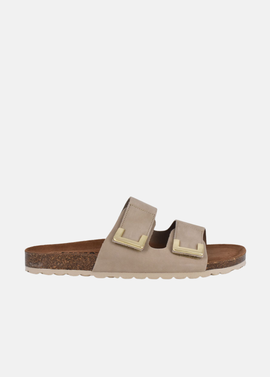 Emma Chic Leather Sandals - Taupe