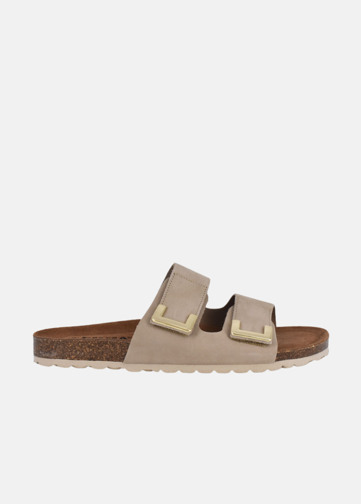Emma Chic Leather Sandals - Taupe