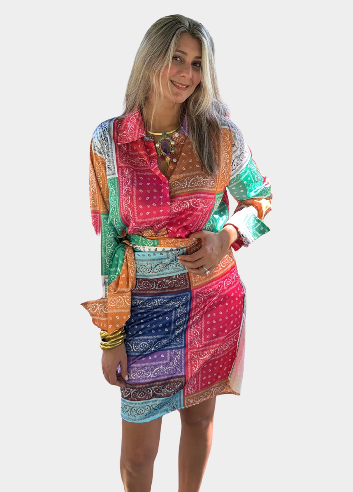 Tall Bandana Wrap Midi Dress