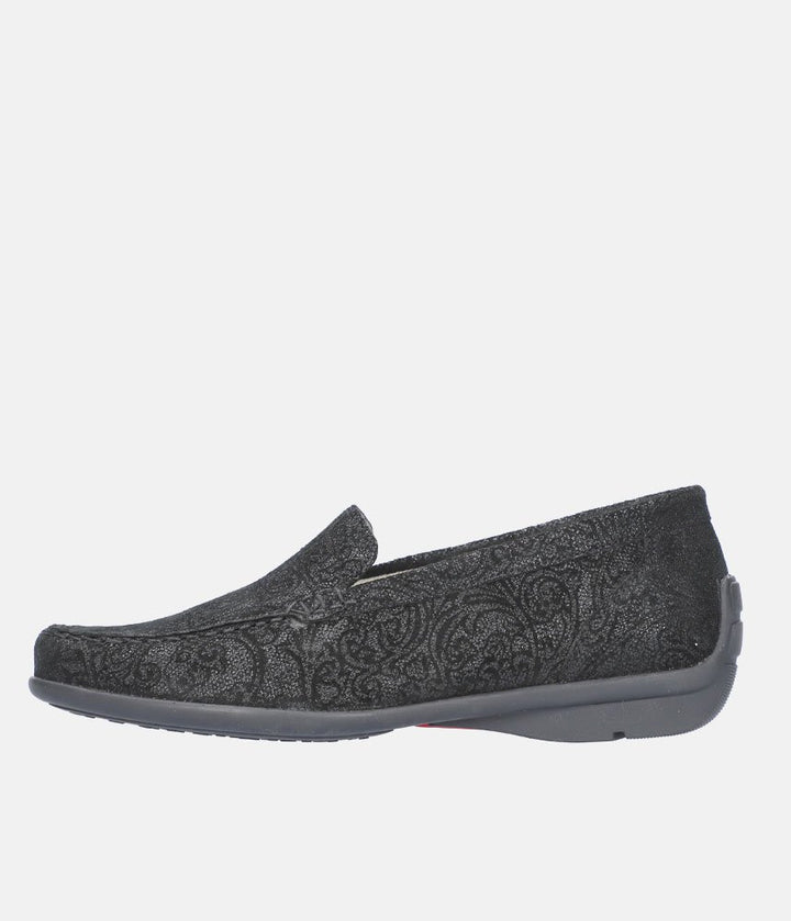 Waldlaufer Sophisticated Slip-Ons - Black Floral