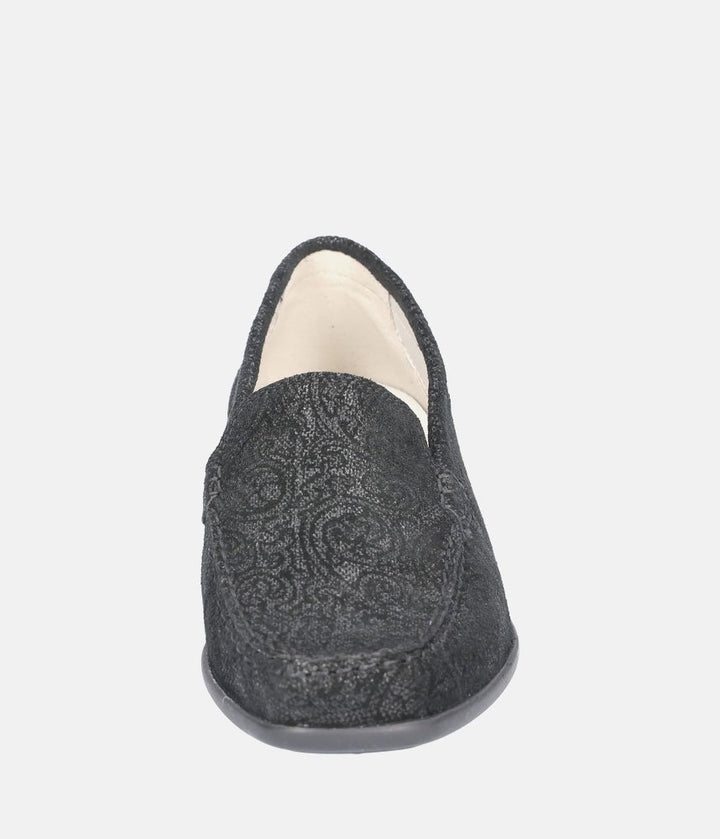 Waldlaufer Sophisticated Slip-Ons - Black Floral