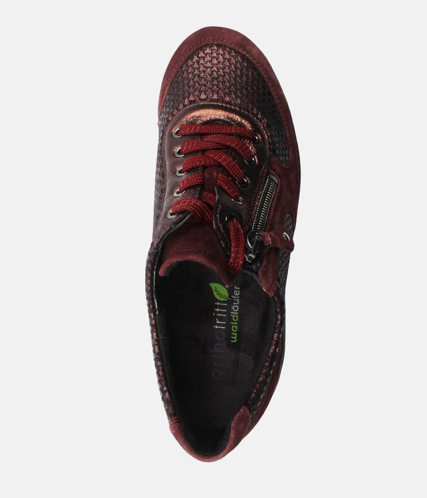 Waldlaufer Stylish Sporty Combi Trainers - Burgundy
