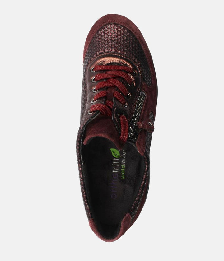 Waldlaufer Stylish Sporty Combi Trainers - Burgundy