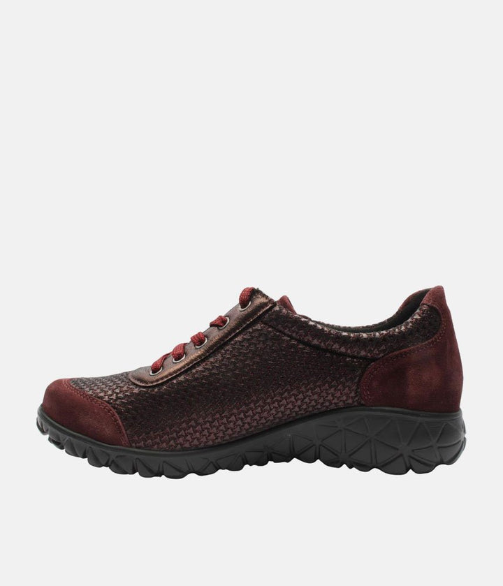 Waldlaufer Stylish Sporty Combi Trainers - Burgundy