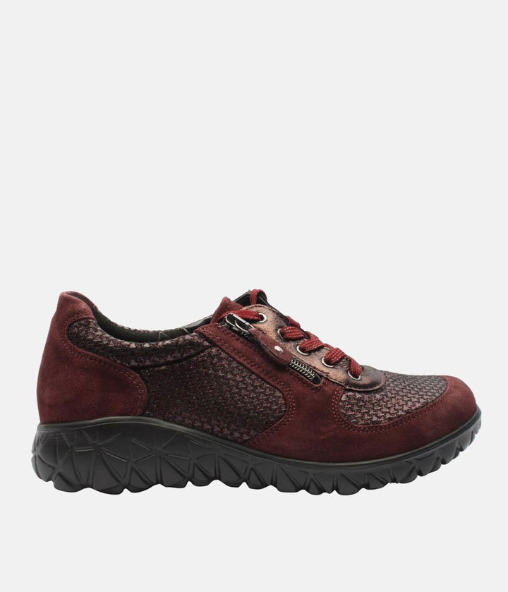 Waldlaufer Stylish Sporty Combi Trainers - Burgundy