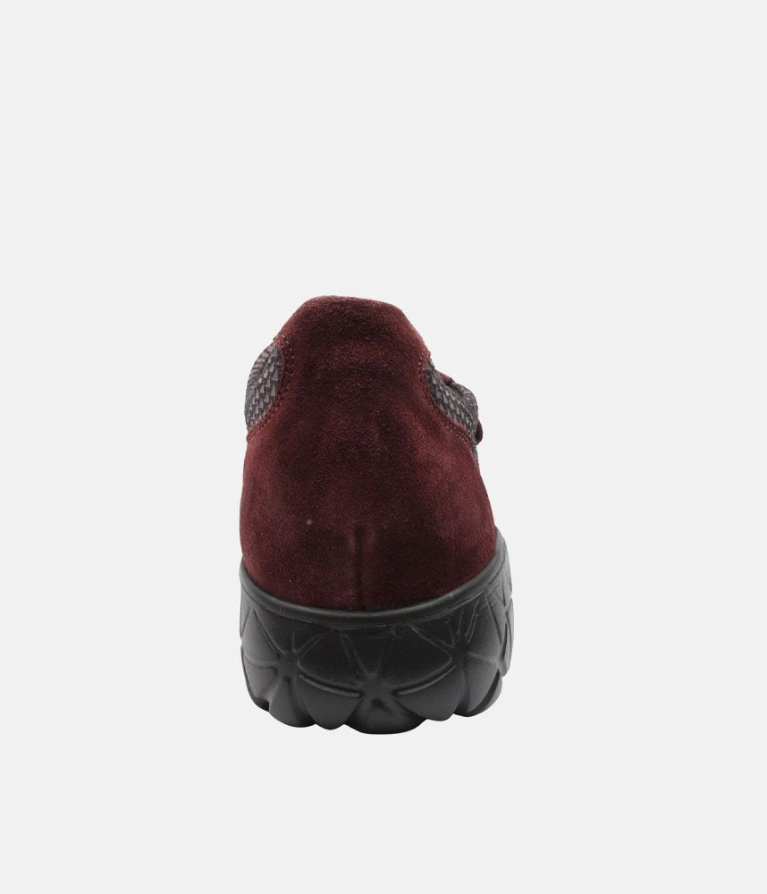 Waldlaufer Stylish Sporty Combi Trainers - Burgundy