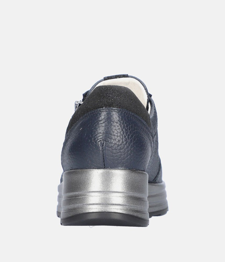 Waldlaufer Fashionable Lace Up Sneakers - Navy