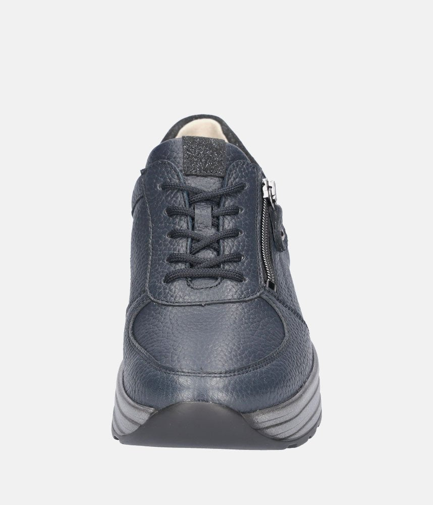Waldlaufer Fashionable Lace Up Sneakers - Navy