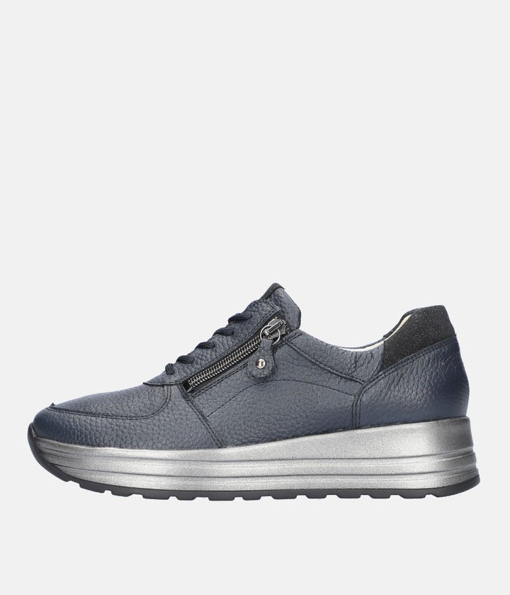 Waldlaufer Fashionable Lace Up Sneakers - Navy